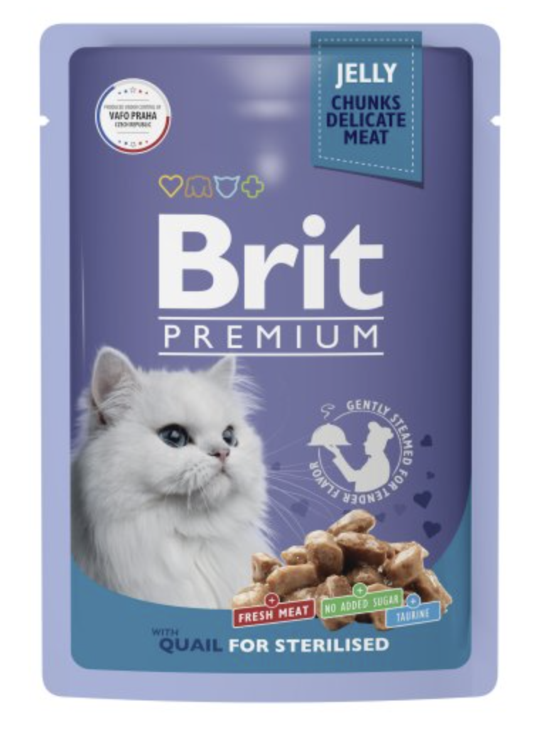 Brit Premium Брит Премиум Влажный корм в желе для стерилизованных кошек, перепелка, 85г  5050215