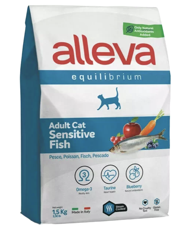 Alleva Equilibrium Корм для взрослых кошек Аллева Эквилибриум Сенситив с рыбой 10 кг 8002754101653