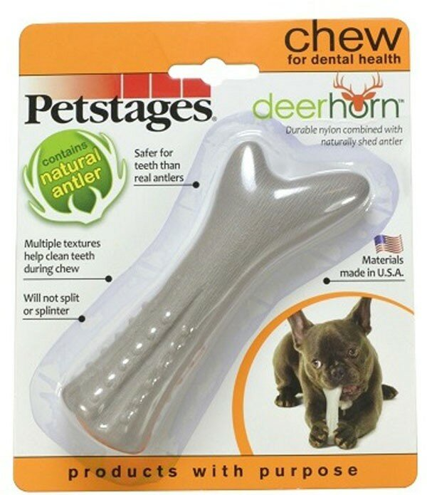 Petstages игрушка для собак Deerhorn, с оленьими рогами 12 см маленькая