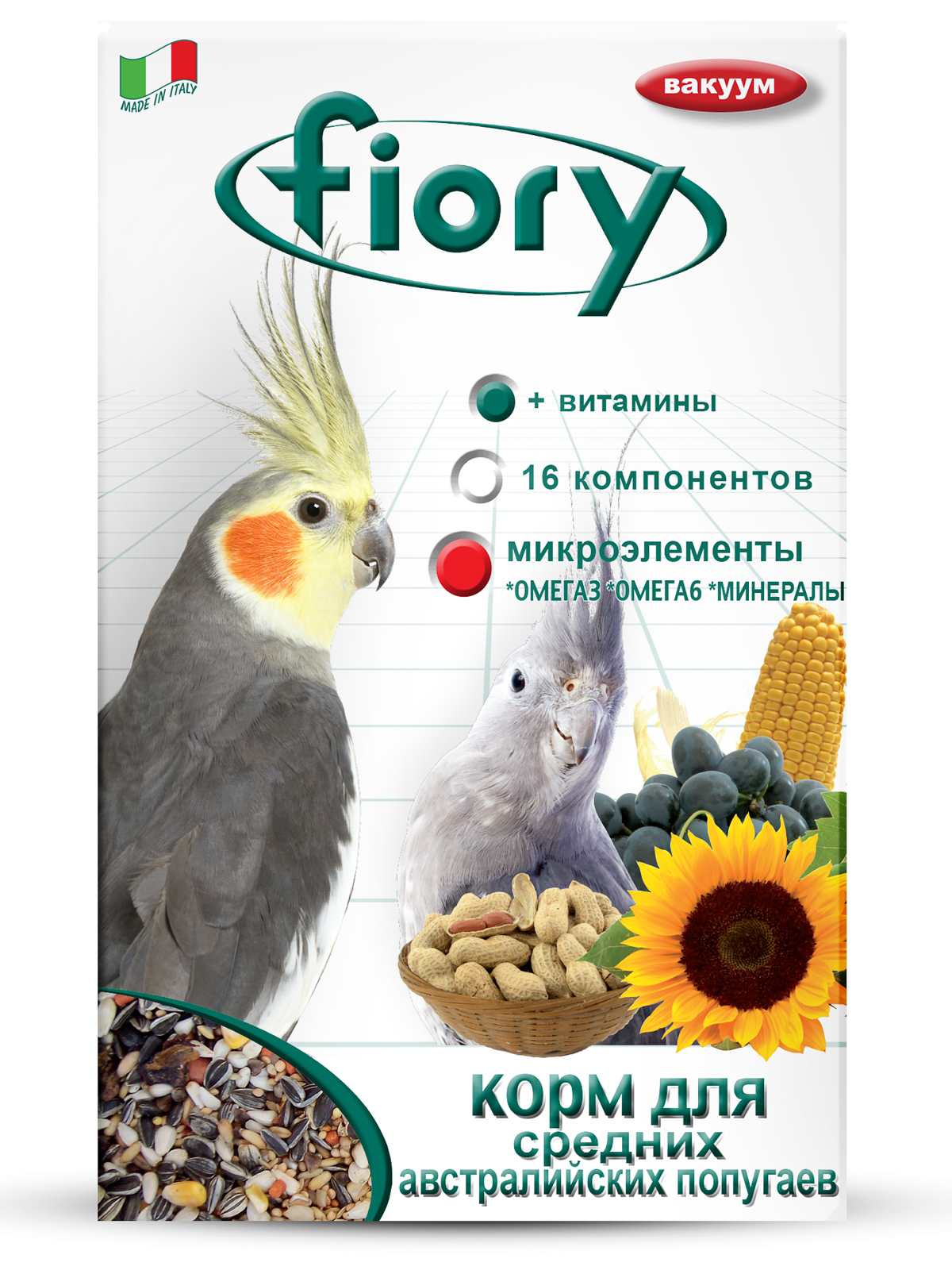 Fiory FIORY корм для средних Австралийских попугаев Parrocchetti Australian 800 г