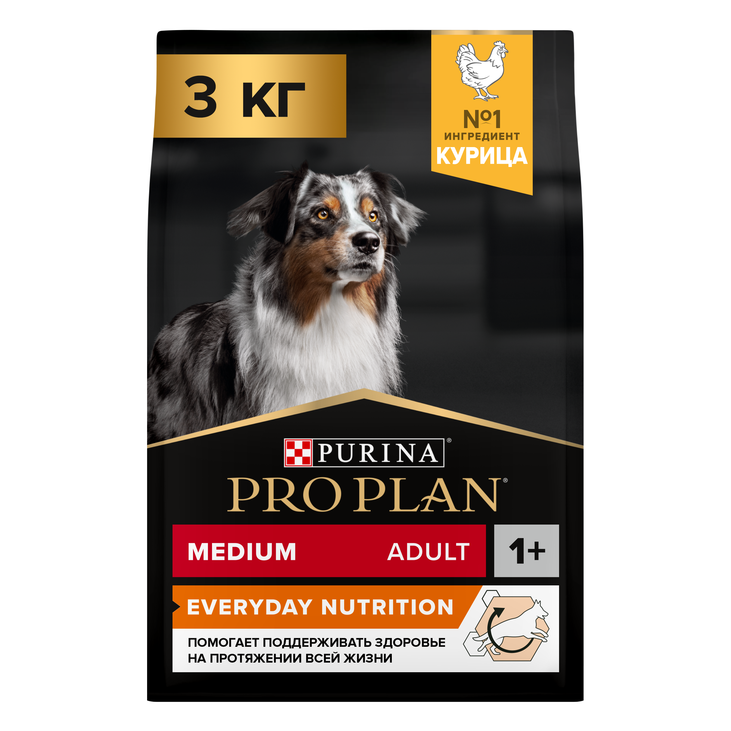 Сухой корм для собак PRO PLAN для средних пород с курицей, 3кг 7613035114807