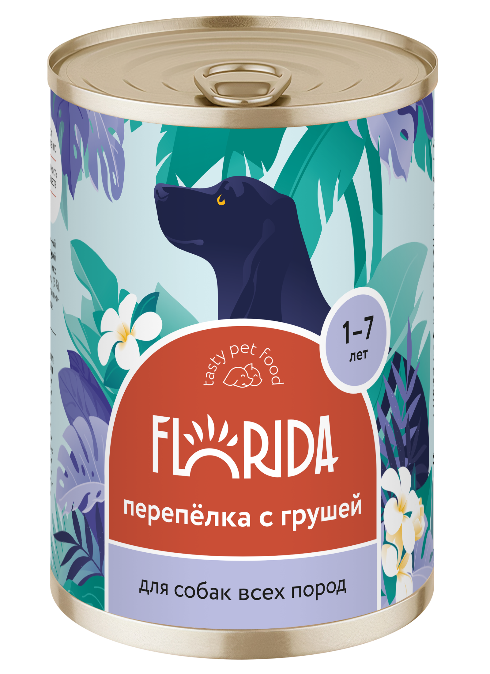 Florida Влажный корм для собак с перепелкой и грушей 400гр-1шт 4640201674028 4601297991055