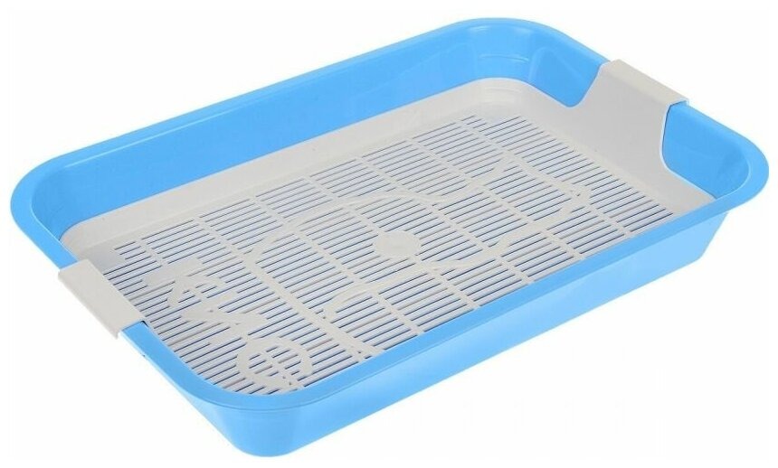 Зооэкспресс КИС Лоток большой для кошек, с сеткой, 40 х 26.5 х 6.5см