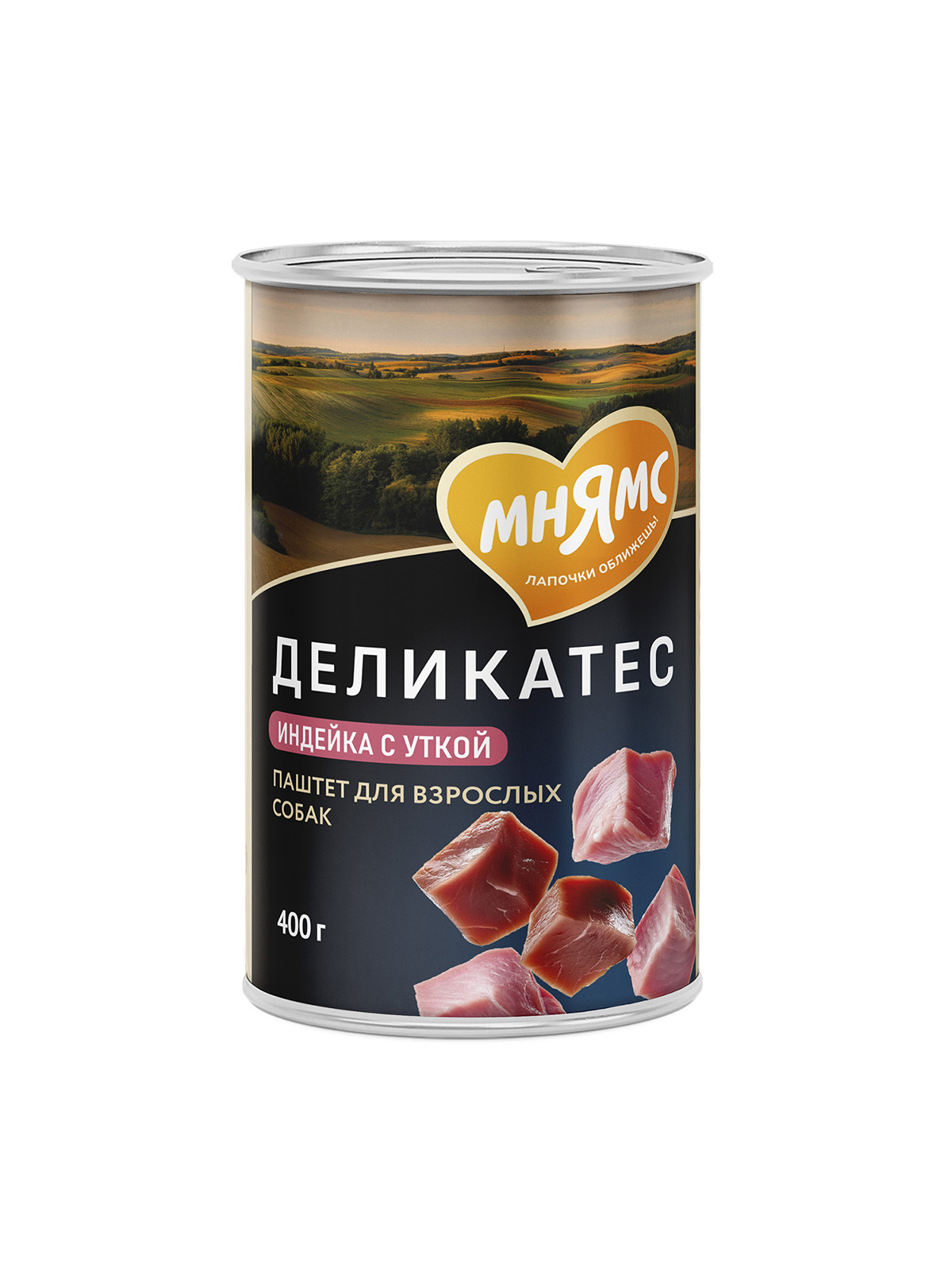 Влажный корм Мнямс Деликатес Паштет из индейки с уткой для собак всех пород "Турдакен по-британски" 400 г