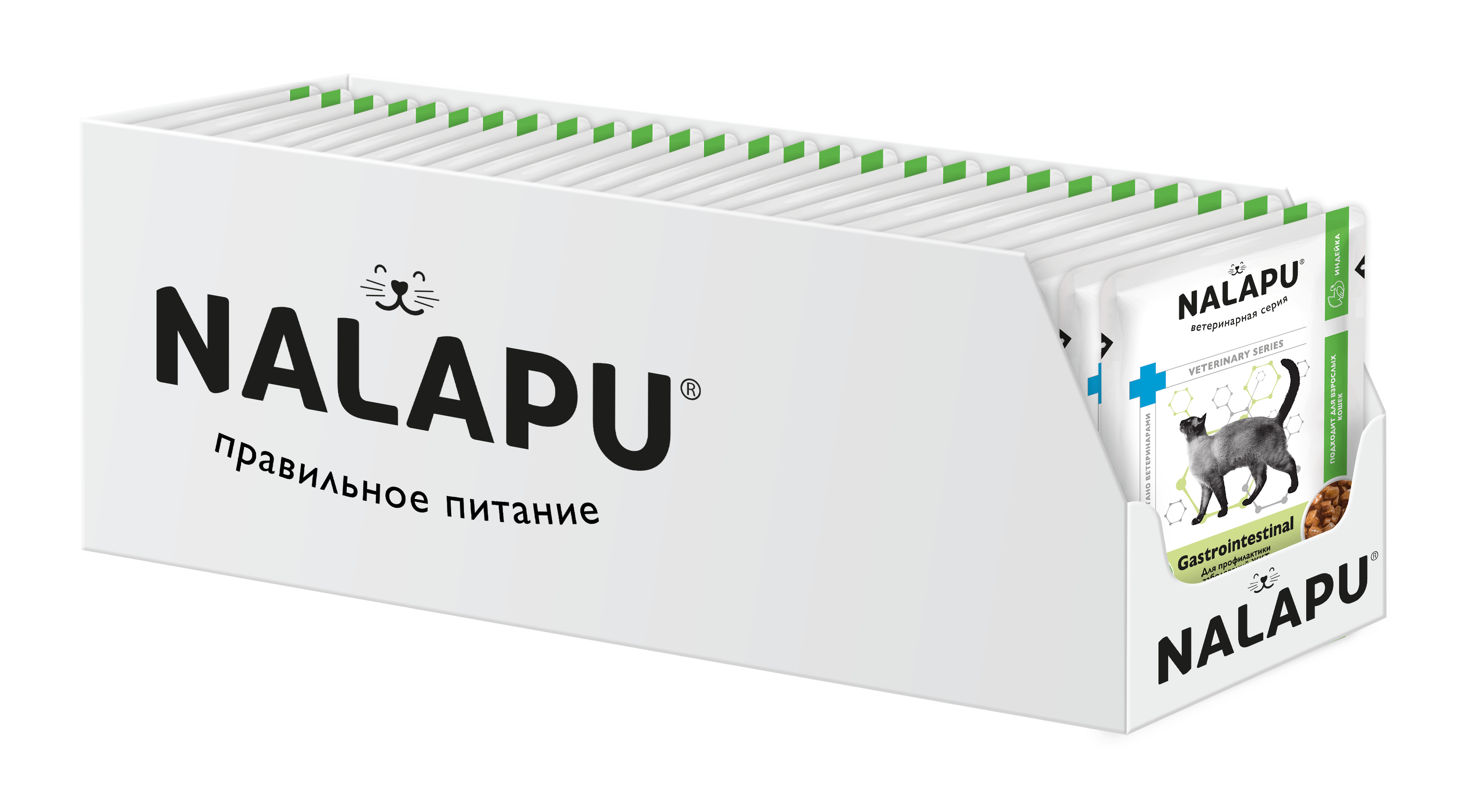 Корм паучи NALAPU Gastrointestinal для профилактики заболеваний ЖКТ у кошек 77гр-24 шт