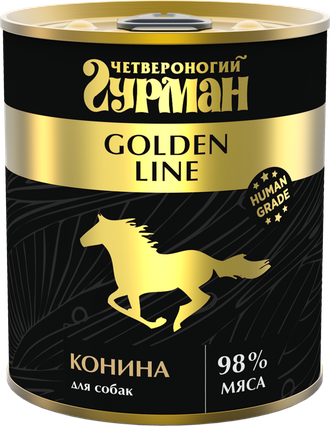 Консервы для собак "Четвероногий гурман" Golden line с кониной 340 г