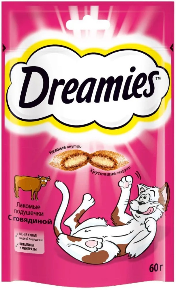 DREAMIES Лакомство для кошек  с говядиной 60 г