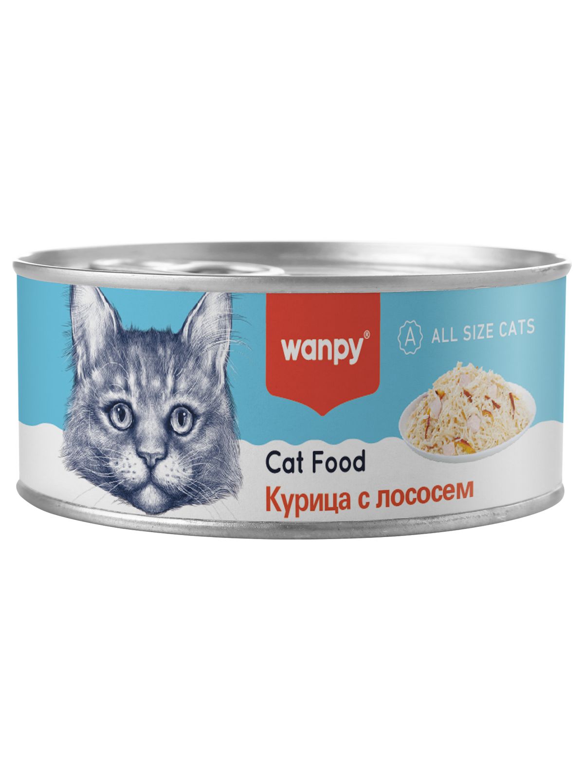 Wanpy Cat Консервы для кошек, курица с лососем, 95 г