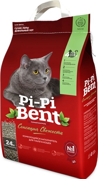 Лидинг Pi-Pi-Bent Сенсация свежести Наполнитель комкующийся 24л 4630001801007