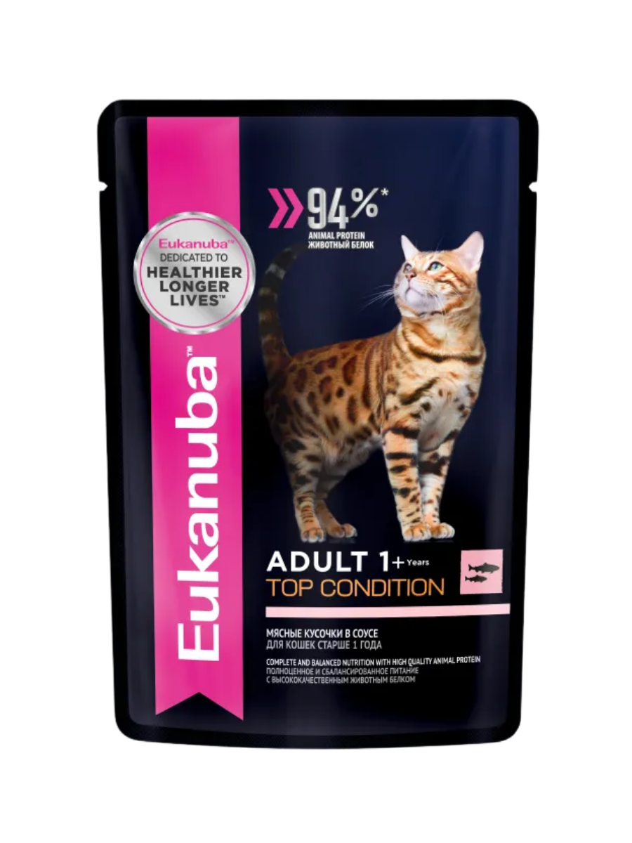 Eukanuba Влажный корм для кошек, с лососем, 85гр