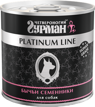 Консервы для собак "Четвероногий Гурман" Platinum line бычьи семенники в желе 240 г