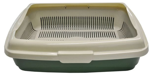 Туалет для кошек "HOMECAT Atlantis" с сеткой и бортом 43 см х 33 см х 12,5 см