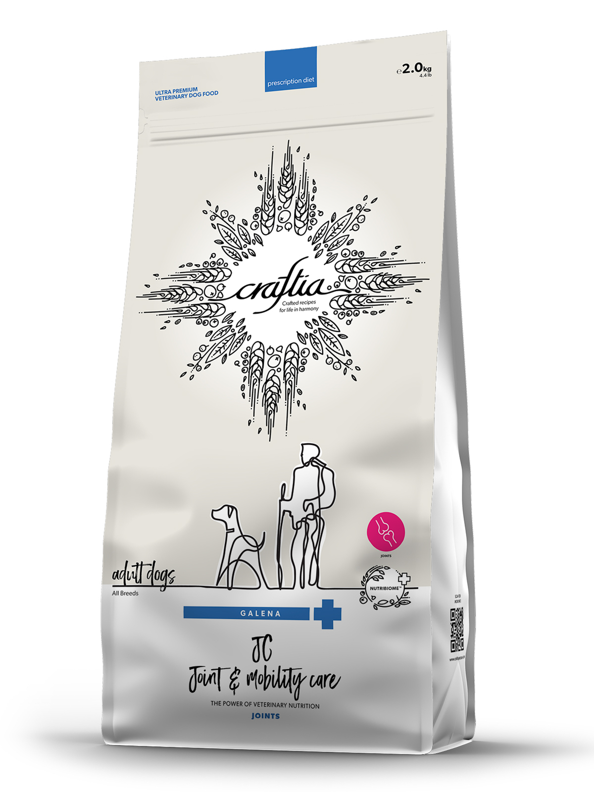 Ветеринарная диета CRAFTIA GALENA DOG JOINT & MOBILITY CARE Джоинт энд Мобилити для собак при заболевании суставов 2 кг