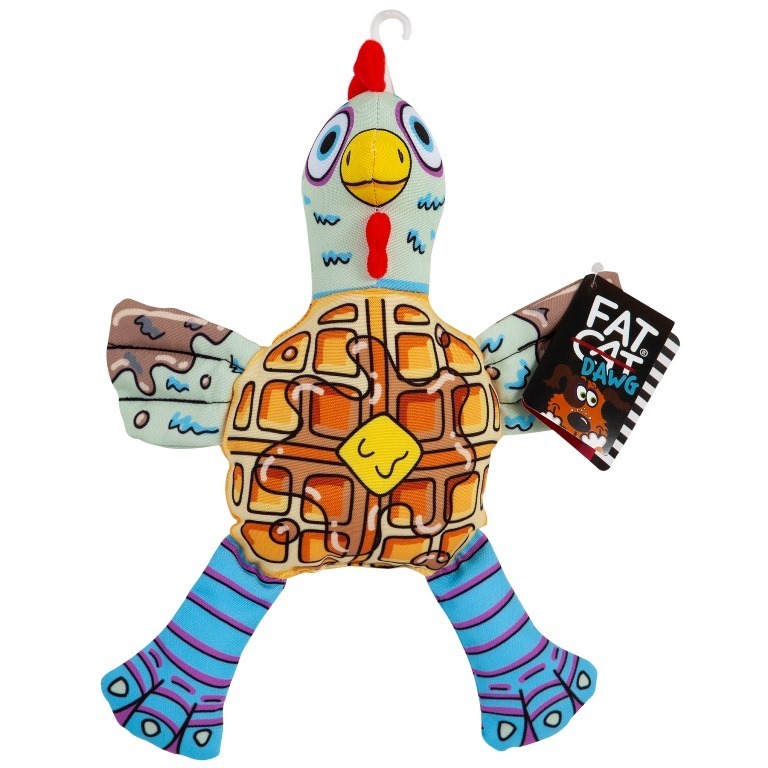 FAT CAT FOODIES - CHICKEN`N WAFFLES Игрушка для собак Кура-Вафля