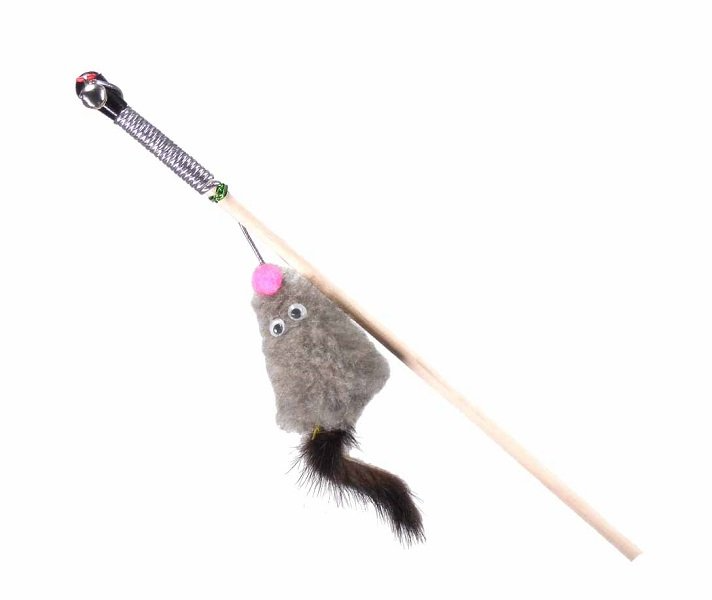 GoSi  Махалка-удочка  Мышь с мятой, хвост из натуральной норки