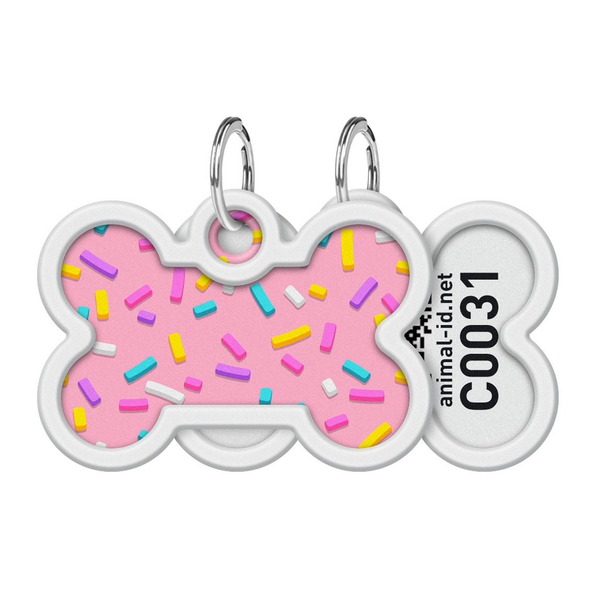 Адресник для собак и котов WAUDOG Smart ID "Маршмеллоу", с QR-паспортом, металлический, кость