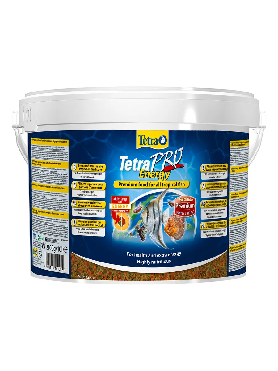 TetraPro Energy Crisps корм-чипсы для всех видов рыб для дополнительной энергии 10 л (ведро)