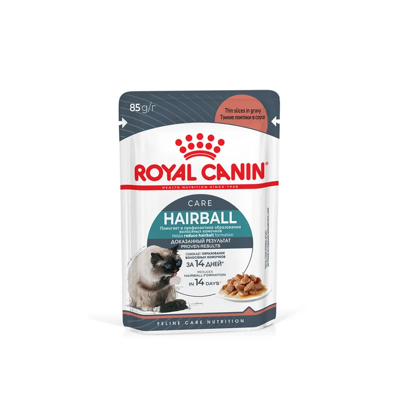 Влажный корм Royal Canin Hairball Care для взрослых кошек для снижения образования волосяных комочков 85гр