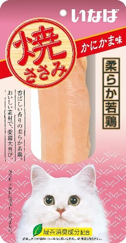INABA CIAO Yakisasami  Лакомство для кошек куриное филе cо вкусом краба 26г 4901133706622