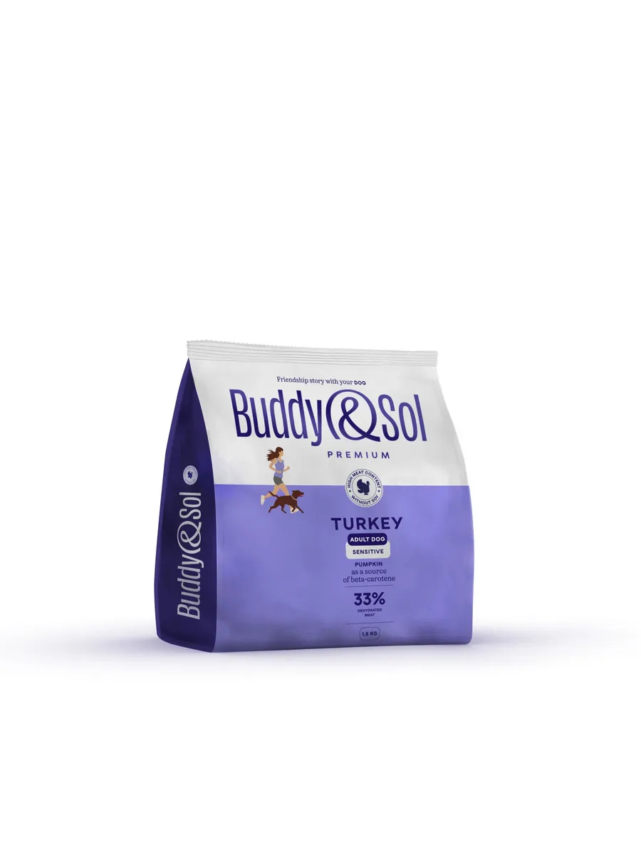 Buddy&Sol Сухой корм д/собак средних и крупных пород с индейкой 1,8кг