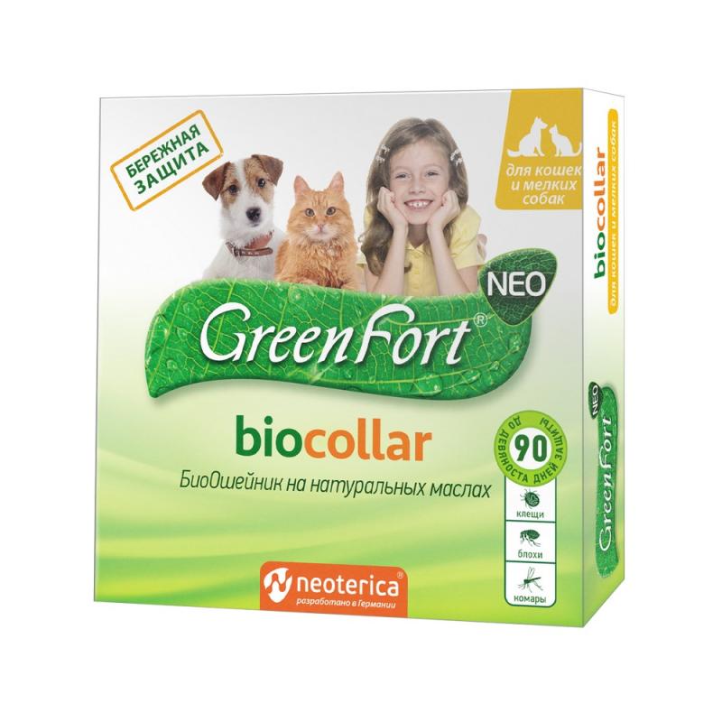 GreenFort Neo Биоошейник GreenFort NEO для кошек и мелких собак, 40 см (не заказывать)