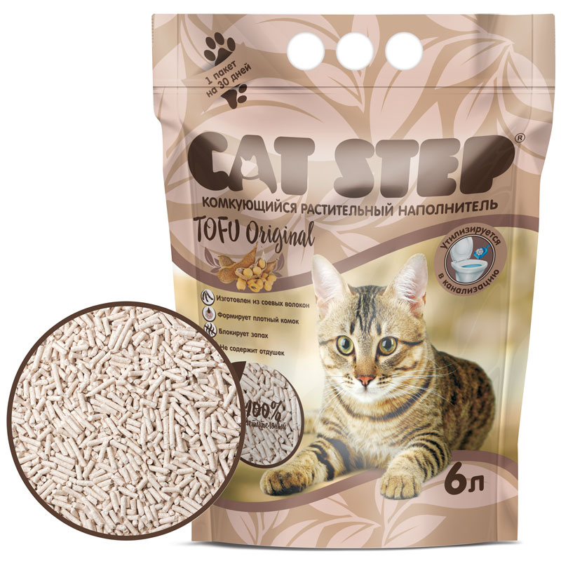 CAT STEP Tofu Original Наполнитель комкующийся 6л