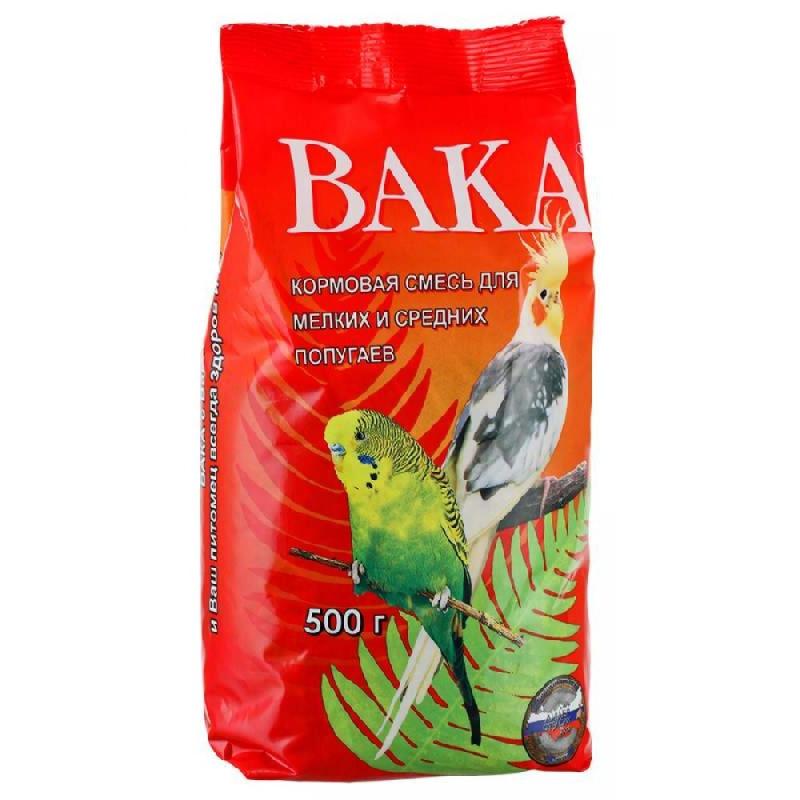 Вака кормовая смесь для мелких и средних попугаев, 500 гр.