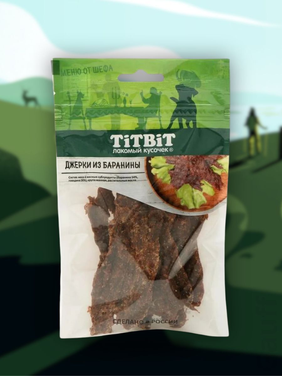 TiTBiT Лакомство Лакомство для собак джерки из баранины 70 гр 4690538021088