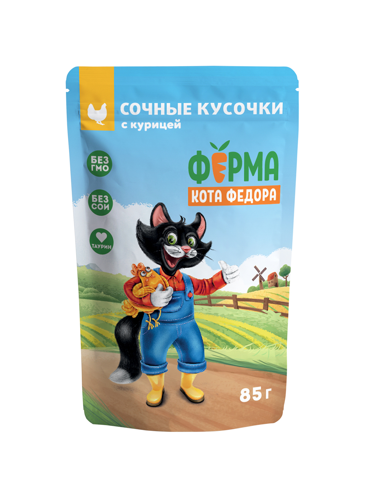 Ферма кота Фёдора Влажный корм для кошек, с курицей, 85г