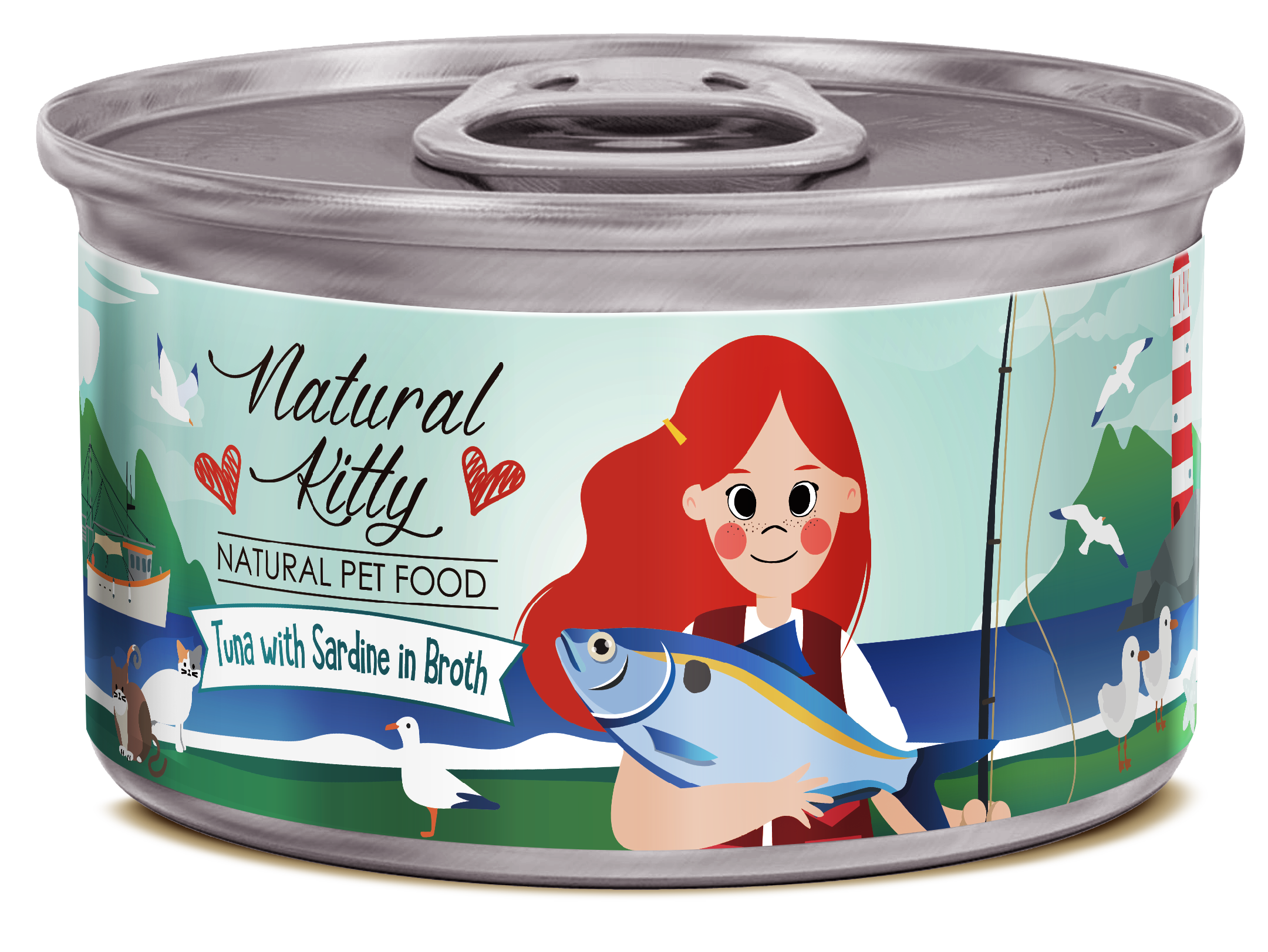 Петтрик Консервы Pettric Natural Kitty / Тунец с сардинами в бульоне /Tuna with sardine in broth 80 г