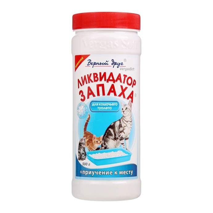 Верный друг Ликвидатор запаха для кошачьих туалетов, порошок, 500 г