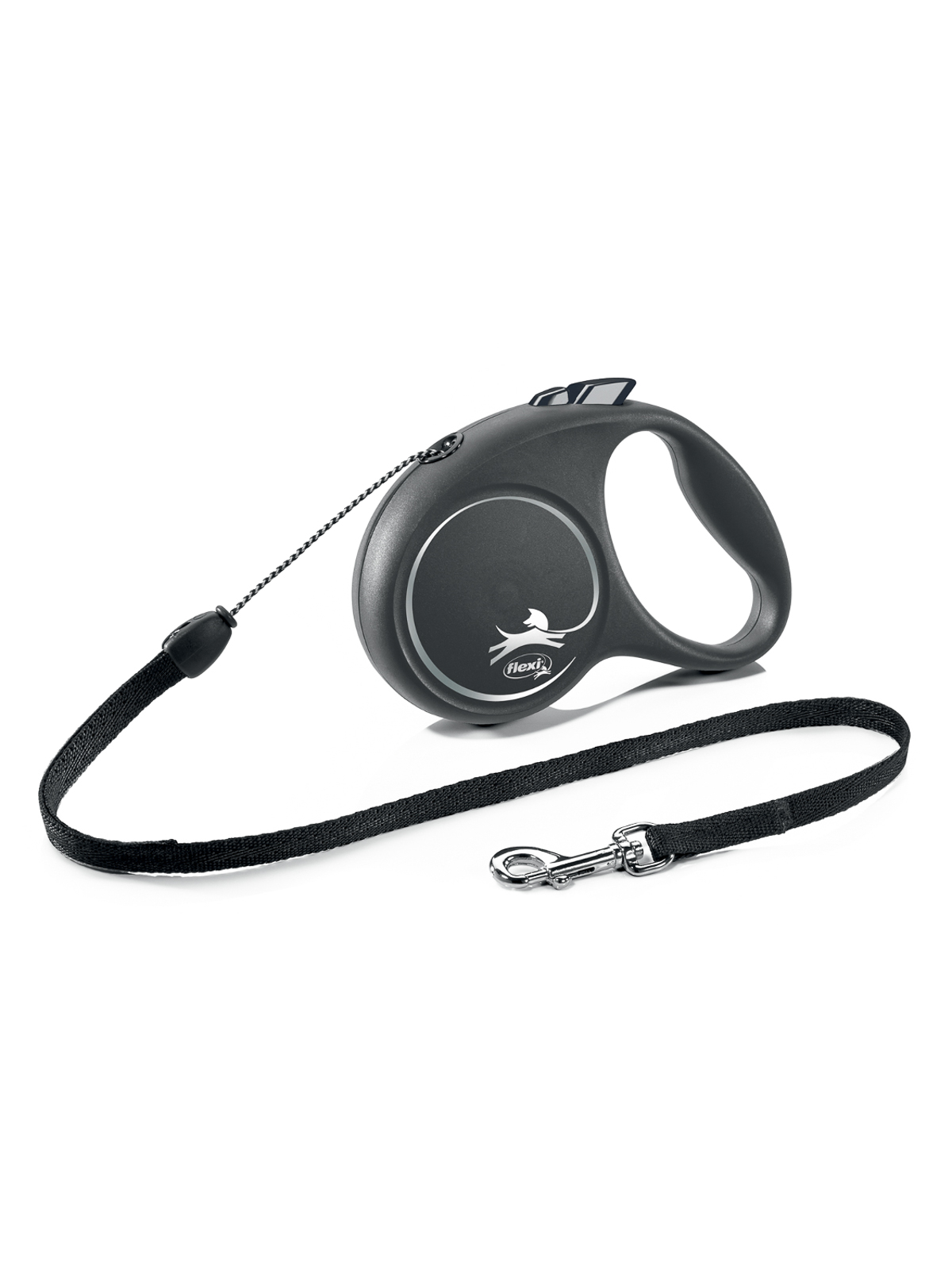 Flexi flexi рулетка Black Design S (до 12 кг) 5 м трос черный/серебро