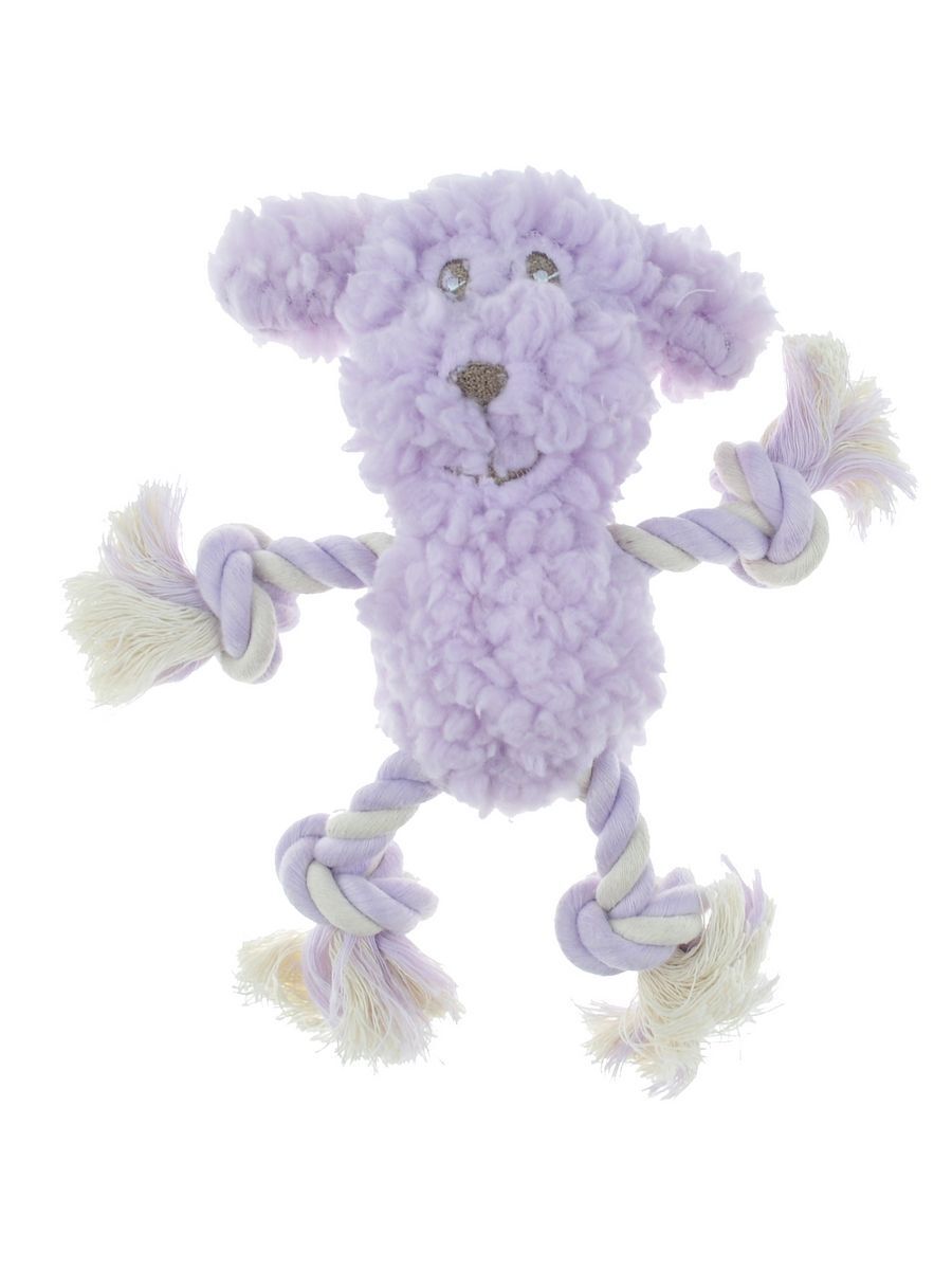 Aromadog Игрушка AROMADOG Calm для собак Собачка с канатами 15 см с пищалкой, сиреневый