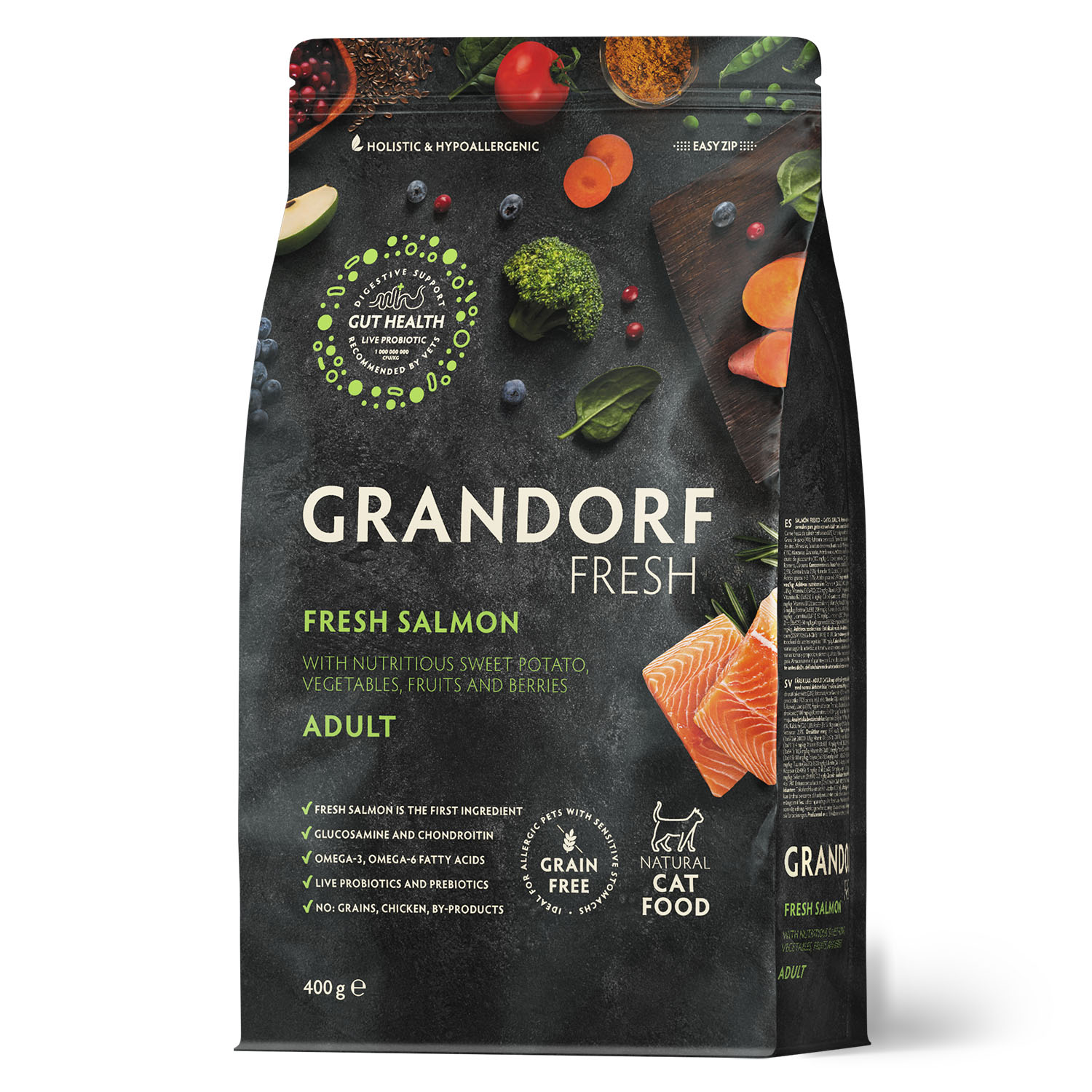 Grandorf Fresh Grandorf Сухой беззерновой корм для кошек с лососем 400 гр 5407007852574