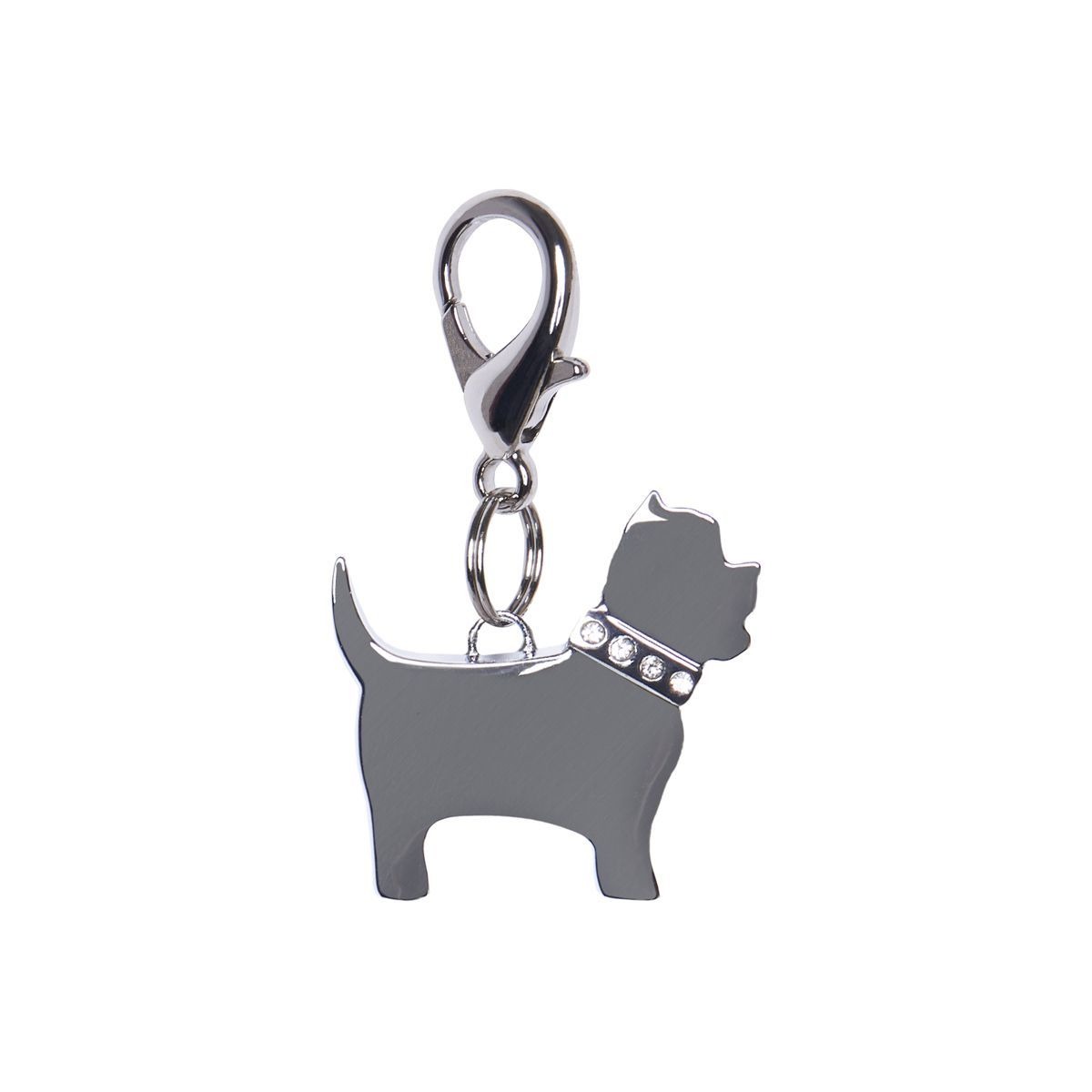 ZooOne Адресник для собак, цвергшнауцер со стразами и местом для гравировки, 24 х 23мм