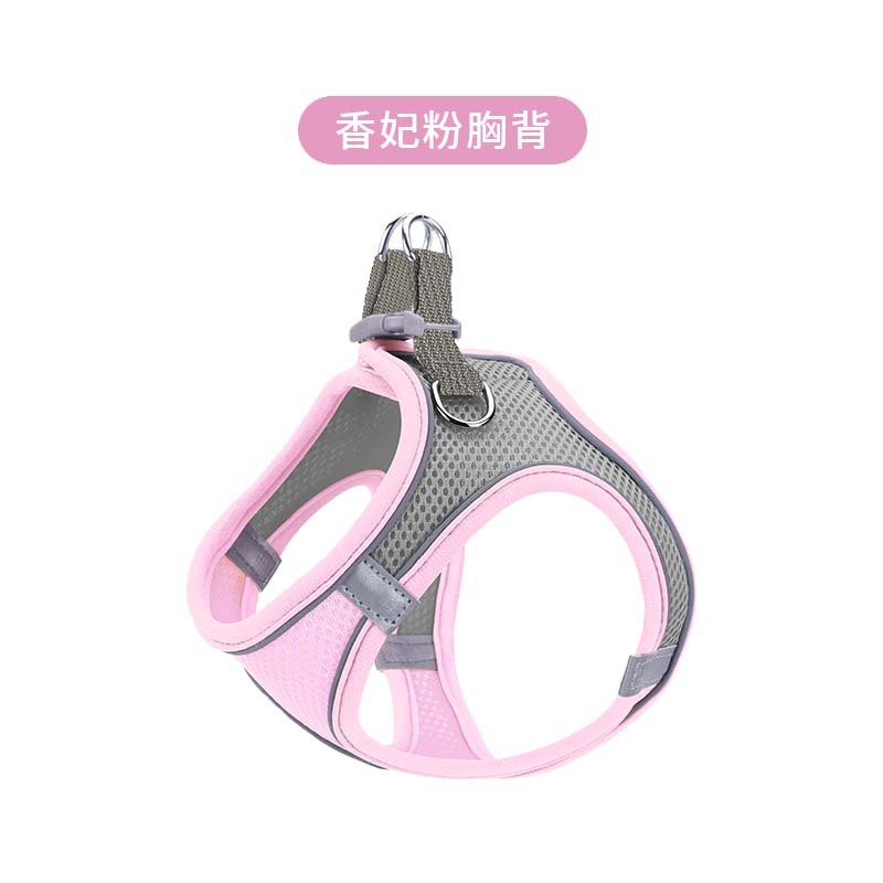 Шлейка для животных "Gauff" серо-розовая (L)