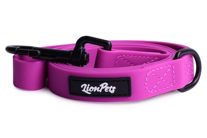 Поводок из биотана прошитый LionPets LP-730-6 (Фиолетовый) (Размер 2 ширина 2,5 см, длина 1,5 метра)