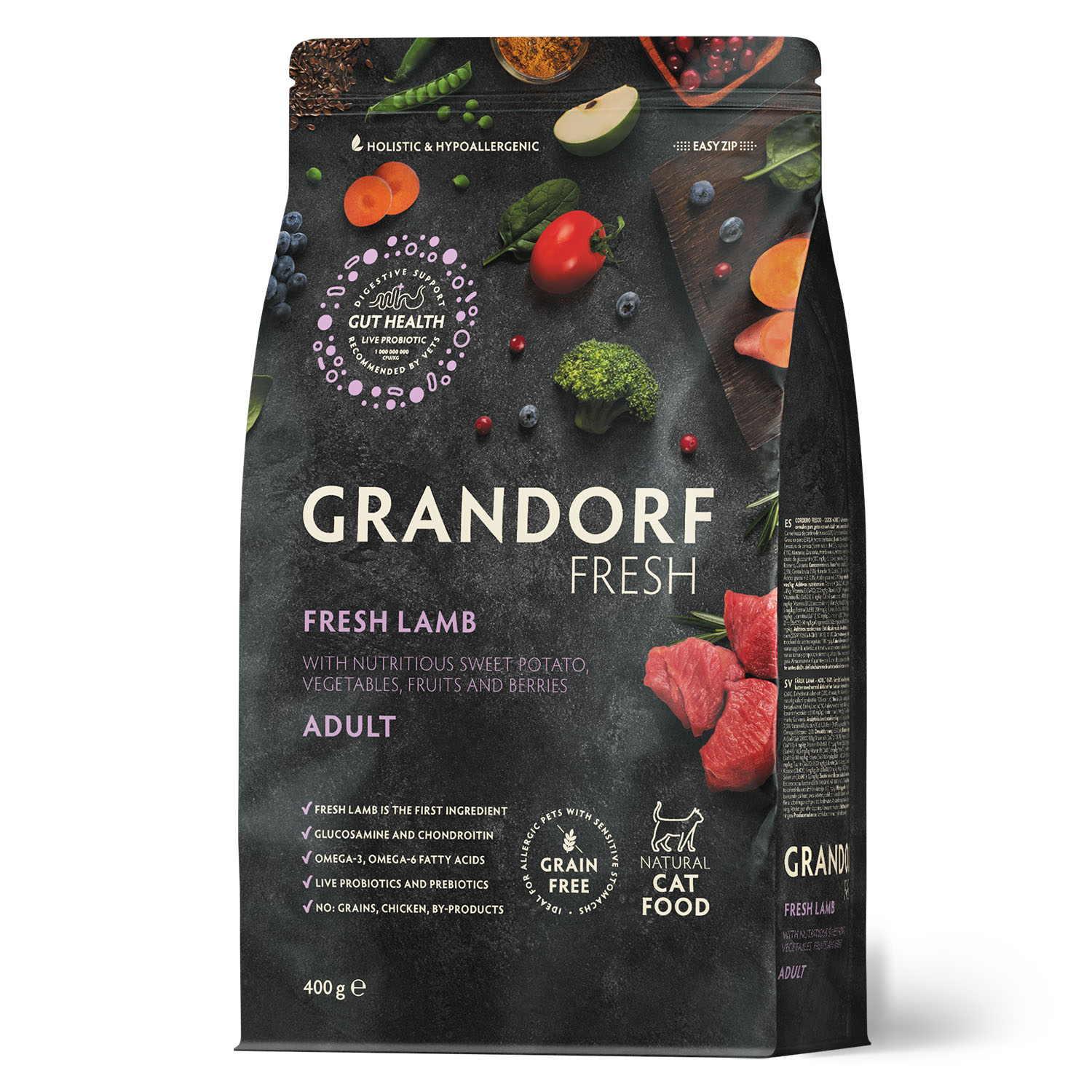 Сухой беззерновой корм для кошек "Grandorf Fresh" (Грандорф Фреш) с ягненком 400 гр 5407007852536