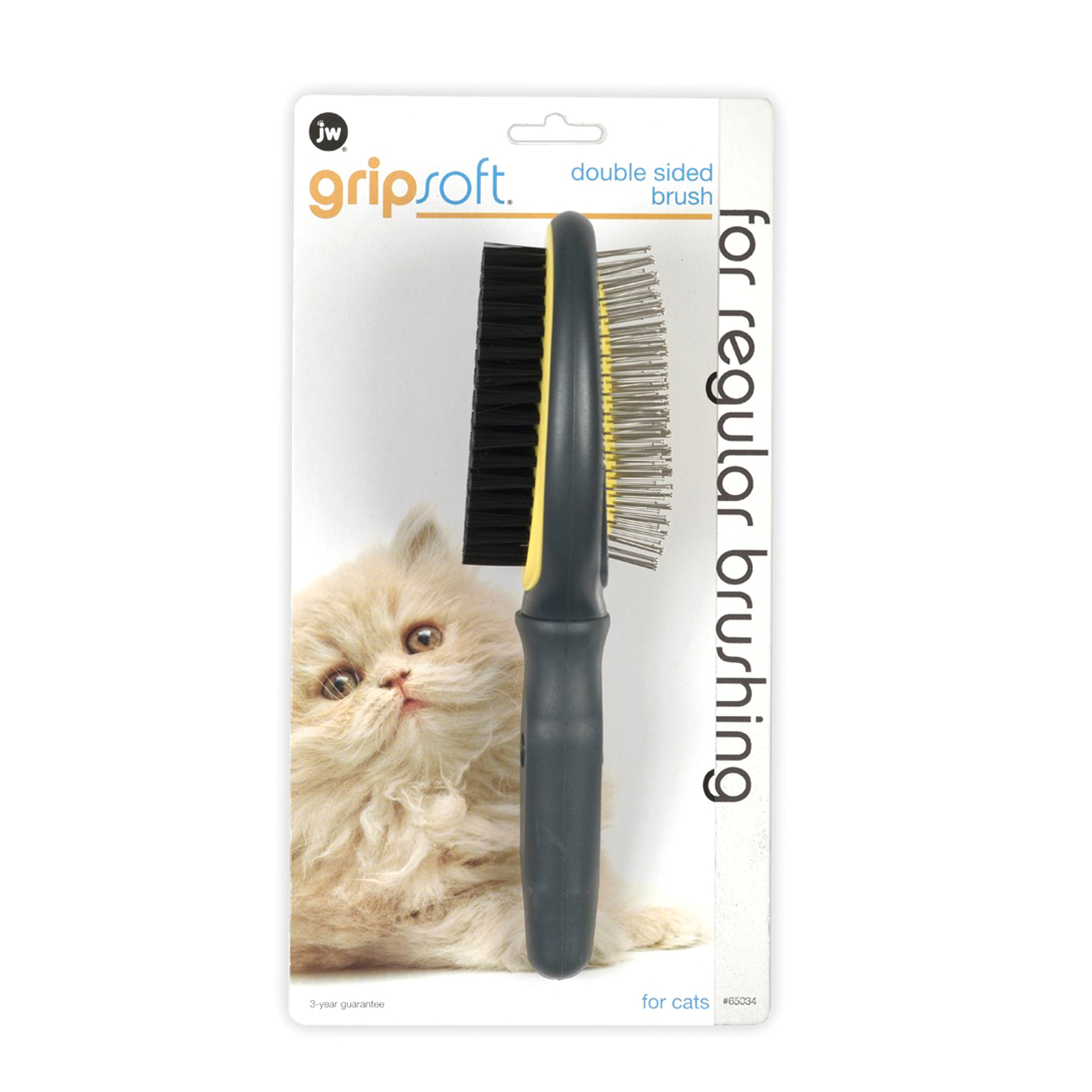 Щетка массажная-щетиновая для кошек JW Grip Soft Cat Double Sided Brush (двусторонняя)