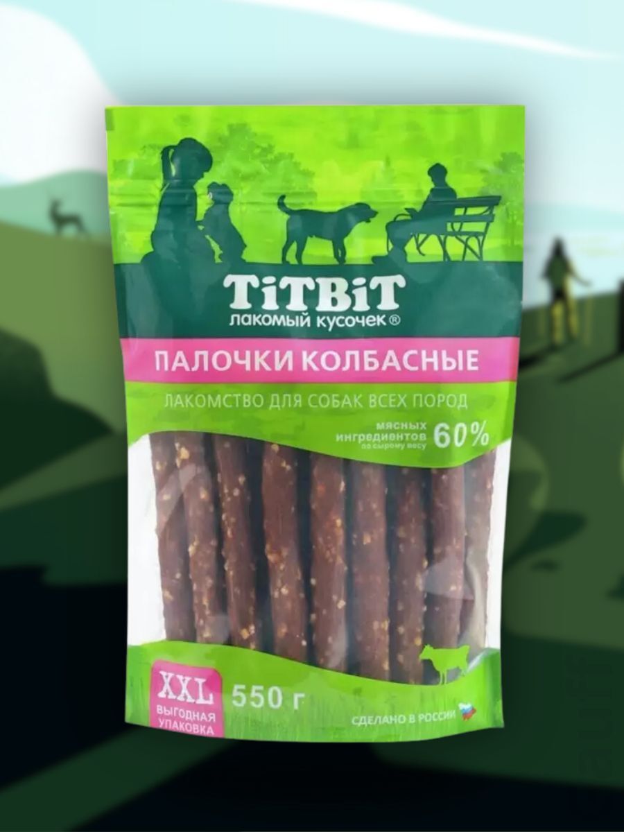 TiTBiT Лакомство Палочки колбасные для собак 550 гр 4690538024348