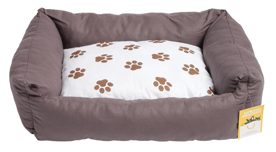 Моськи-Авоськи Лежанка СКАЗКА поплин ГРАФИТ/ЛАПКИ M 58х46х16