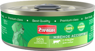 Четвероногий гурман Мясное ассорти консервы для собак с рубцом 100 г