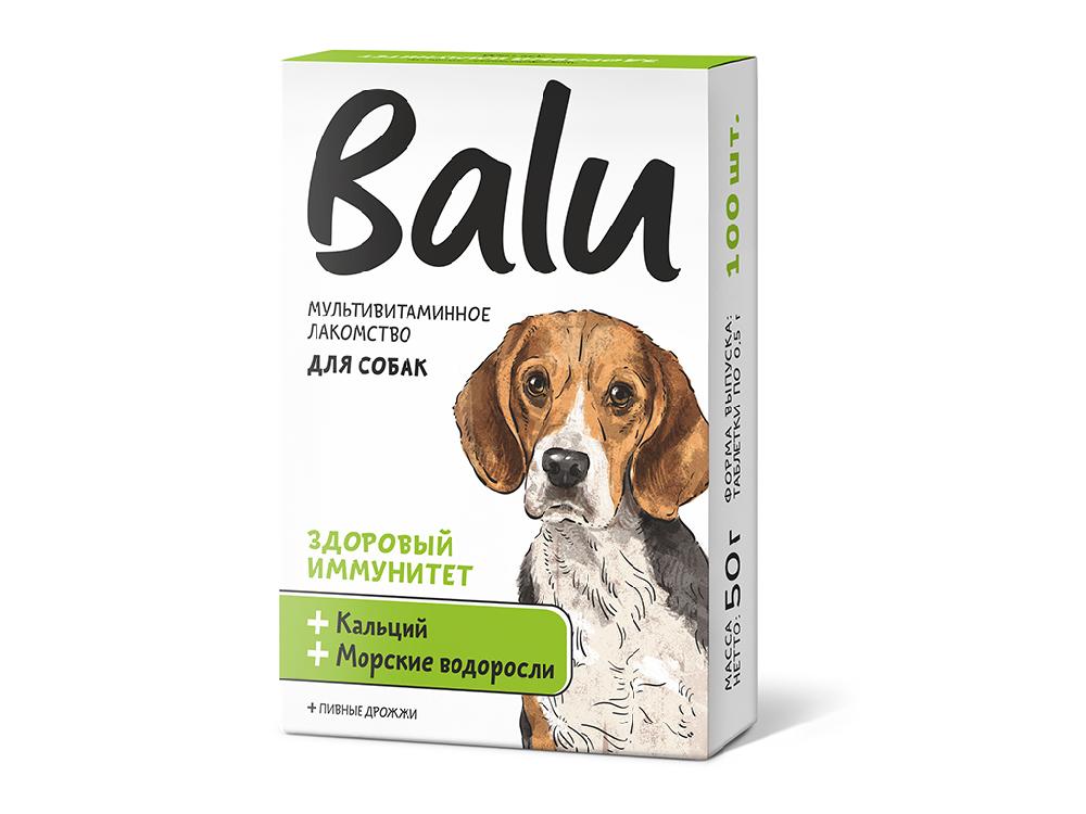 Лакомство мультивитаминное BALU для собак "Здоровый иммунитет", 100 табл.