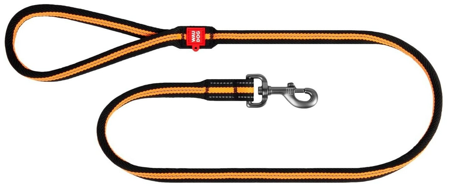Поводок-шнур для собак WAUDOG Nylon "Амортизирующий", нейлоновый, длина 122-130см, диаметр 12мм