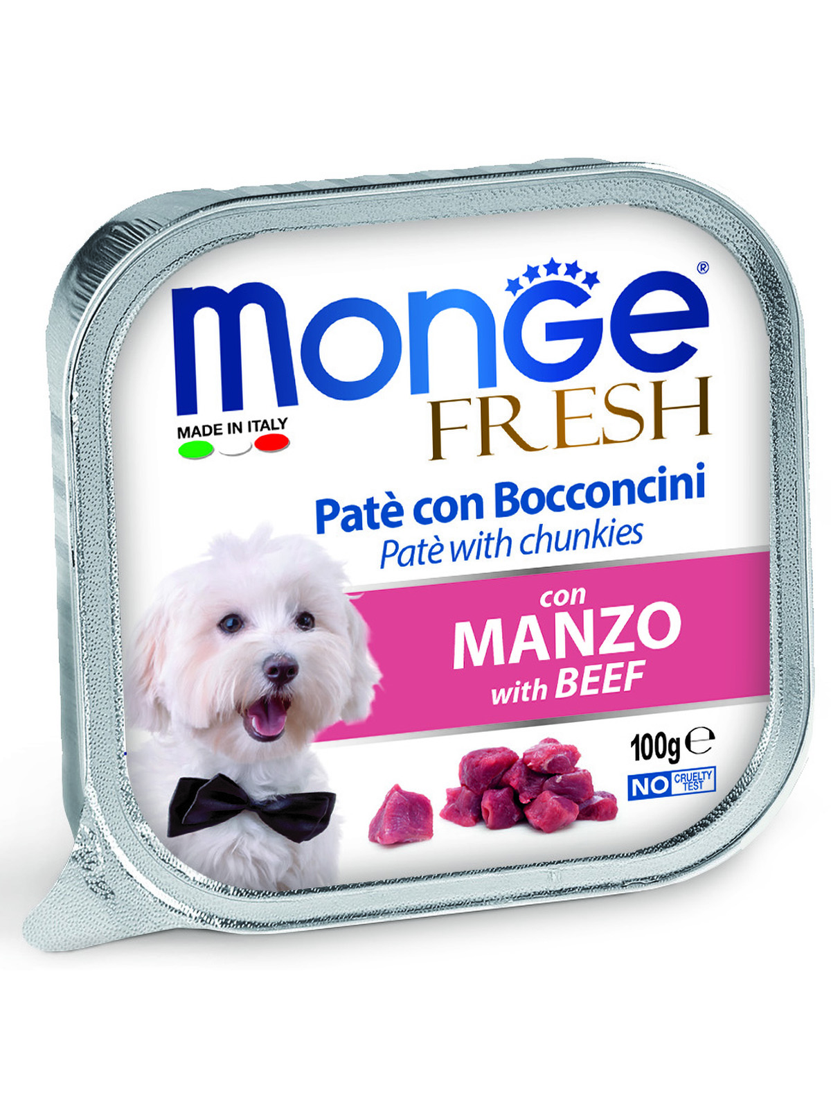 Влажный корм Monge Dog Fresh для собак, с говядиной, консервы 100 г