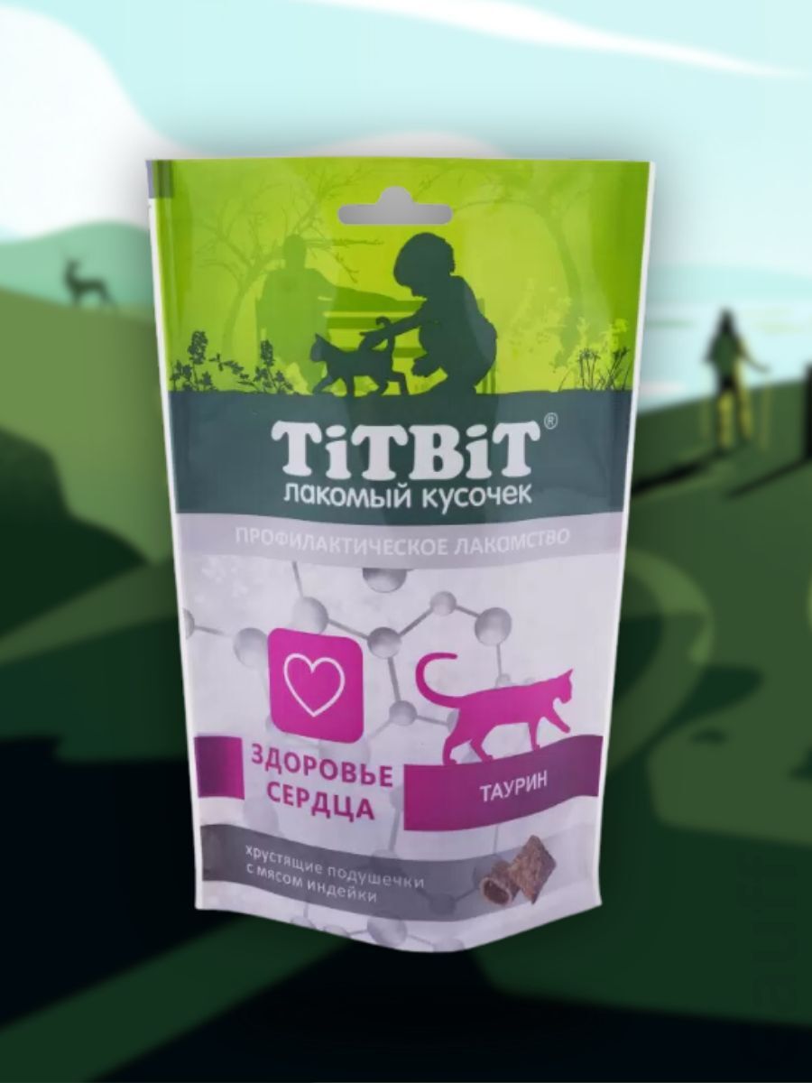 TiTBiT Лакомство подушечки для кошек с индейкой 60 гр 4690538015414