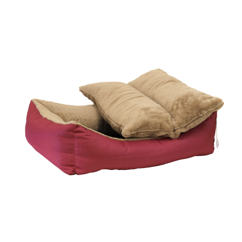 STORYTAILS Лежанка LOOIE прямоугольная с мехом Красный S 60 x 50 x 19 см