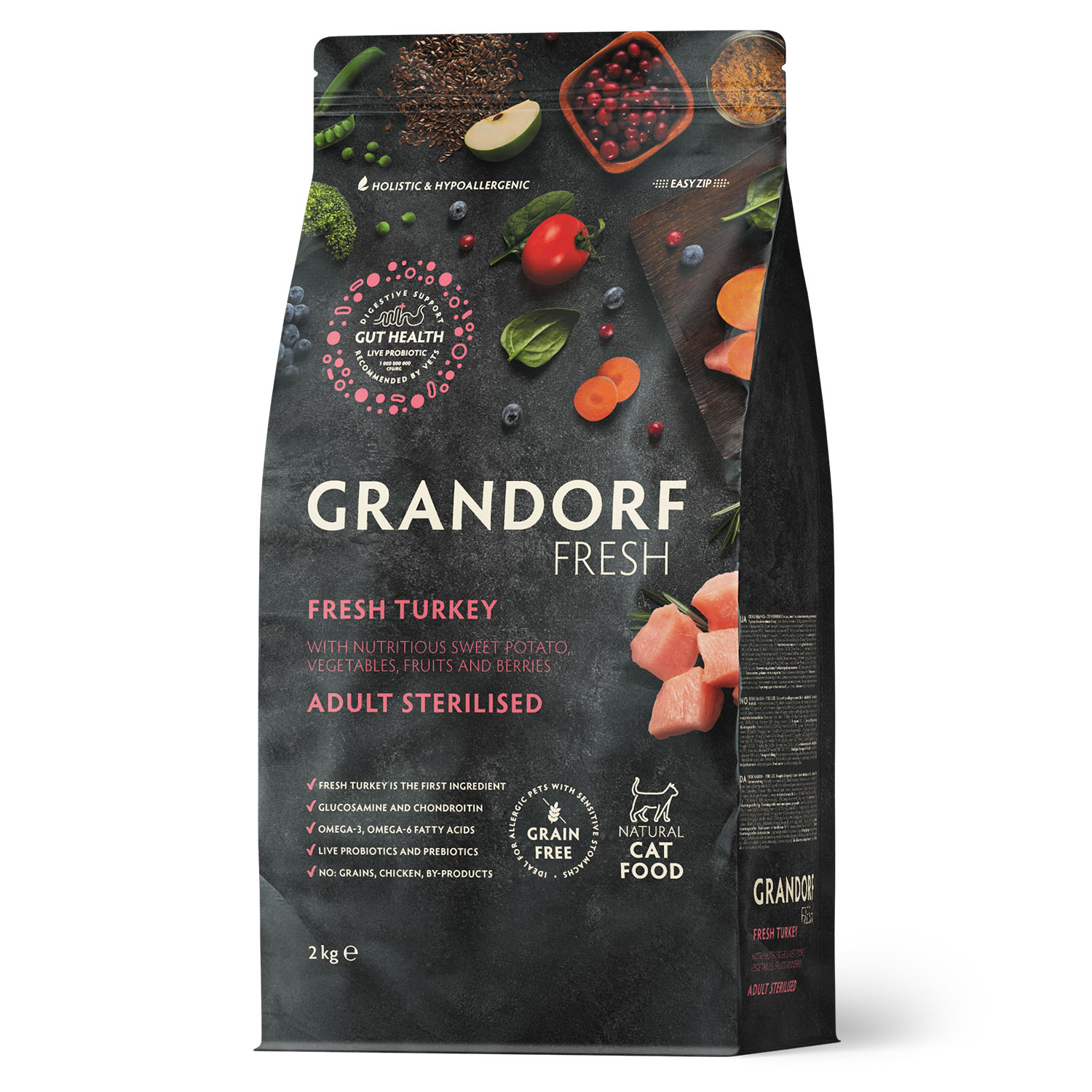 Grandorf Fresh Grandorf Сухой беззерновой корм для стерилизованных кошек с индейкой 2 кг 5407007852680
