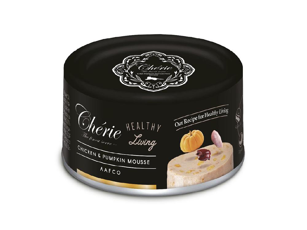 Петтрик Консервы Cherie - Healthy Living/МУСС ИЗ КУРИЦЫ С ТЫКВОЙ/Chicken & Pumpkin mousse, 80 г