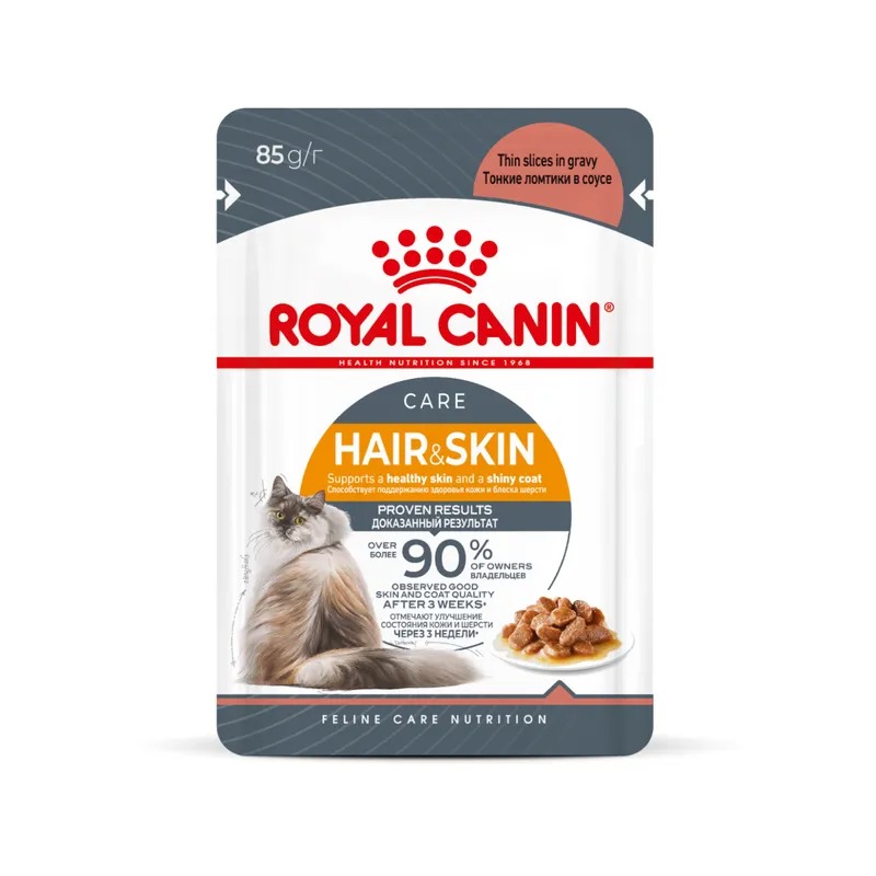 ROYAL CANIN Влажный корм для кошек здоровье кожи и шерсти в соусе, 1шт-85гр 9003579308929